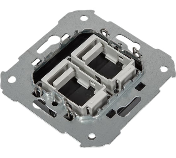 Адаптер Simon со шторками на 2 коннектора UTP RJ45, FTP RJ45, RJ12, AMP, S82, S82N графит 82006-38