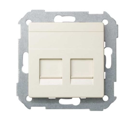 Адаптер Simon со шторками на 2 коннектора UTP RJ45, FTP RJ45, RJ12, AMP, S82, S82N слоновая кость 82006-31 1
