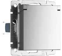 Розетка влагозащищенная WERKEL с заземлением с защитной крышкой и шторками, серебряный матовый a069594