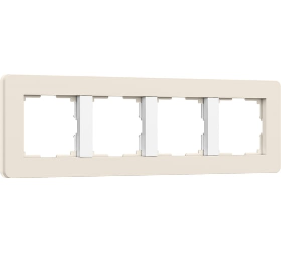Рамка на 4 поста WERKEL Split (айвори/белый, soft-touch) a067257 1