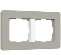 Рамка на 2 поста WERKEL Split (дымчатый/белый, soft-touch) a067260