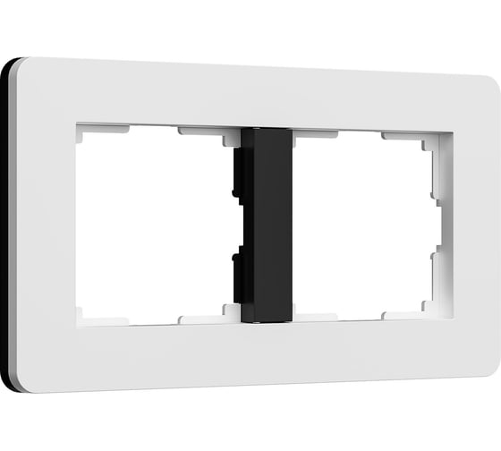 Рамка на 2 поста WERKEL Split (белый/черный, soft-touch) a067989 1