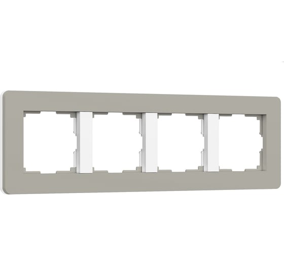 Рамка на 4 поста WERKEL Split (дымчатый/белый, soft-touch) a067264 1