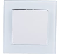 Электрический 1-клавишный выключатель STEKKER серия Катрин, со стеклянной рамкой, GLS10-7003-01, белый 39164