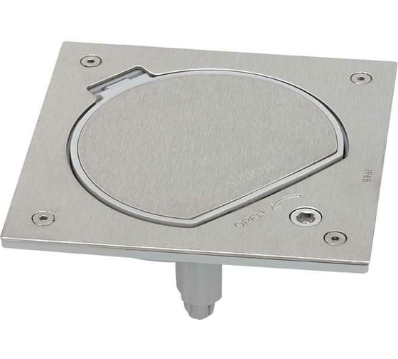 Влагостойкая основа с розеткой Simon, IP66 2PE Schuko К45 RJ45 5e UTP с замком, сталь KSE15USEC-23-72