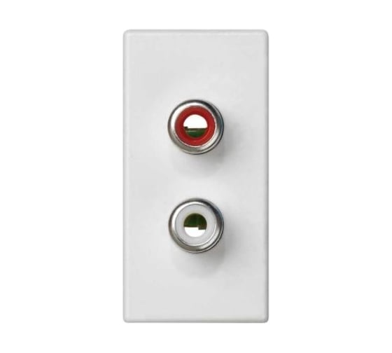 Плата с 2-мя разъёмами RCA audio Simon, 1/2 К45, винтовой зажим, тюльпаны, белый K101B- 9 1
