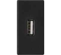 Плата с разъёмом USB 2.0 Simon тип А, 1/2 К45, винтовой зажим, графит K128B-14