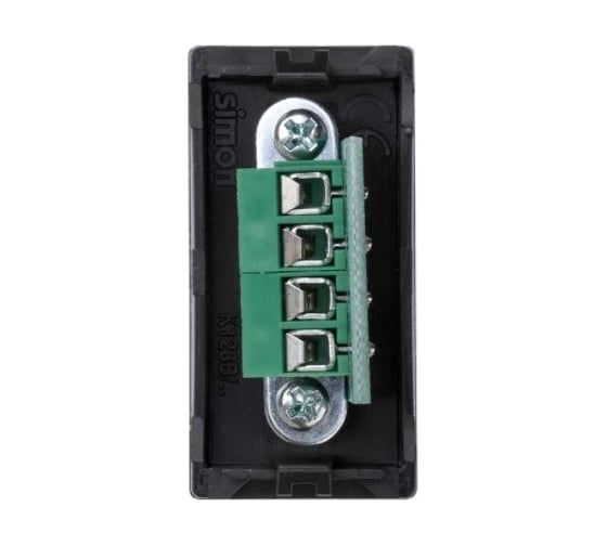 Плата с разъёмом USB 2.0 Simon тип А, 1/2 К45, винтовой зажим, графит K128B-14