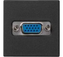 Плата с разъёмом VGA Simon, D-sub, 15 pin, К45, винтовой зажим, мама, графит K100B-14