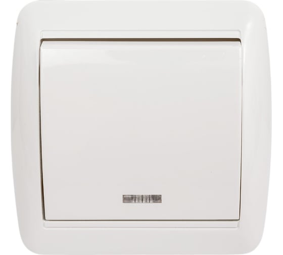 1-клавишный выключатель TDM ELECTRIC открытой установки с подсветкой IP44 10А белый "Селигер" SQ1818-0003