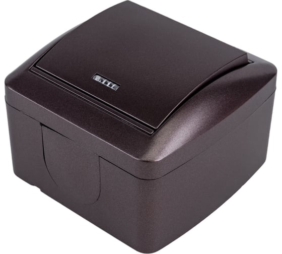 1-клавишный выключатель TDM ELECTRIC открытой установки с подсветкой IP44 10А шоколад "Селигер" SQ1818-0203