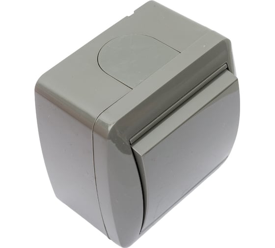 1-клавишный выключатель TDM открытой установки IP44 10А серый "Селигер" SQ1818-0101
