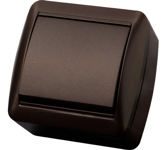 Выключатель 1-клавишный открытой установки IP44 10А шоколад "Селигер" TDM ELECTRIC SQ1818-0201