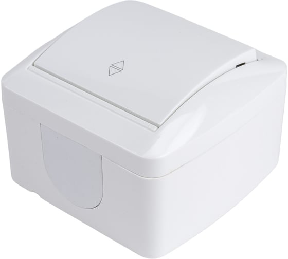 1-клавишный выключатель на 2 направления TDM ELECTRIC открытой установки IP44 10А белый "Селигер" SQ1818-0011