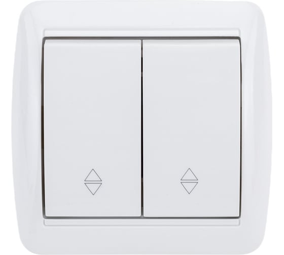 2-клавишный выключатель на 2 направления TDM ELECTRIC открытой установка IP44 10А белый "Селигер" SQ1818-0012