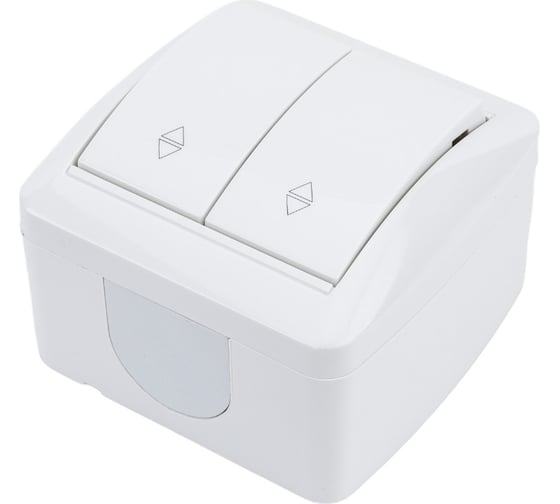 2-клавишный выключатель на 2 направления TDM ELECTRIC открытой установка IP44 10А белый "Селигер" SQ1818-0012