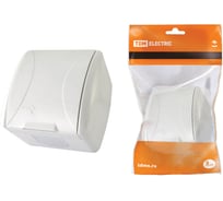 Розетка TDM ELECTRIC 2П+3 открытой установки IP54 16А с крышкой белая "Селигер" SQ1818-0013