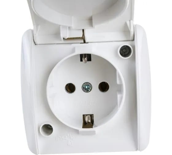 Розетка TDM ELECTRIC 2П+3 открытой установки IP54 16А с крышкой белая "Селигер" SQ1818-0013