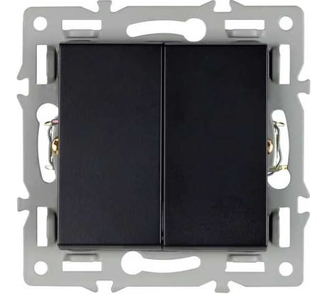 Механизм выключателя двухклавишный непроходной Arlight SWT-MK02-PL-BK 1шт 043725
