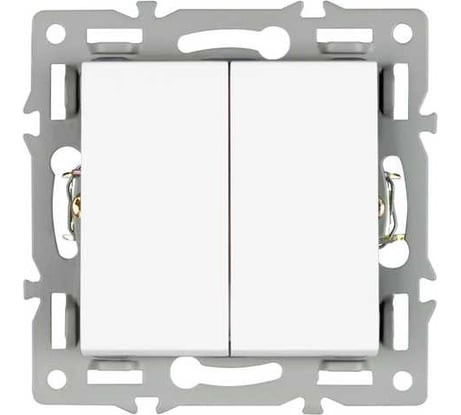 Механизм выключателя двухклавишный непроходной Arlight SWT-MK02-PL-WH 1шт 043724