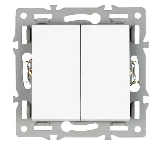 Механизм выключателя двухклавишный непроходной Arlight SWT-MK02-PL-WH 1шт 043724