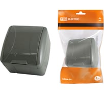 Розетка TDM ELECTRIC 2П+3 открытой установки IP54 16А с крышкой серая "Селигер" SQ1818-0113