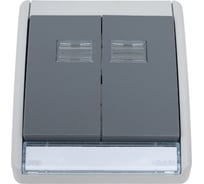 Рамка для двухклавишного выключателя Simon, 2 клавиши S27, IP55, S44 Aqua, серый 4400026-035
