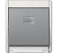 Рамка для одноклавишного выключателя Simon, S27, IP55, S44 Aqua, серый 4400010-035