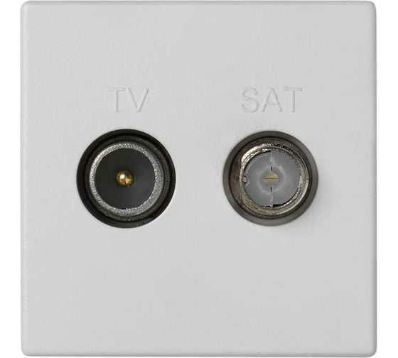 Розетка Simon, TV-SAT ТВ-Спутник, К45, винтовой зажим TV -папа, SAT-мама белый K130A-9