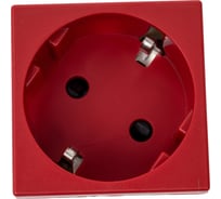 Розетка с заземлением Simon, 2P+E, модуль К45, безвинтовой зажим, 16А, 250В, красный K11-6