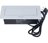 Выдвижной горизонтальный блок розеток DORI 2 розетки +2USB с кабелем 2м GLS 45694