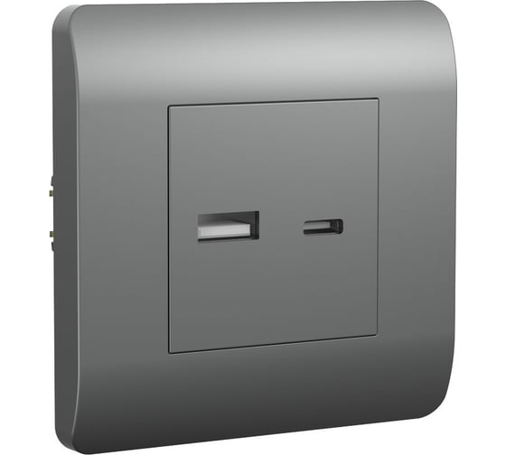 Розетка USB CHINT NEW3-E тип A+C 5В/2.1А серебро  431451