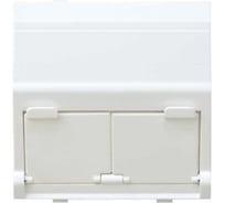 Адаптер Simon со шторками на 2 коннектора AMP UTP, FTP, SYSTYMAX RJ12, UTP, S27, белый 27086-35