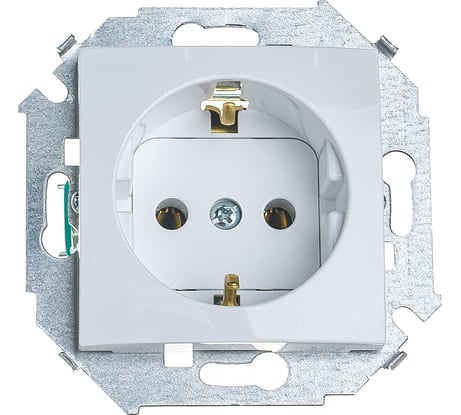 Розетка Simon 2P+E Schuko, 16А, 250В, винтовой зажим, белый 20/200 1591432-030