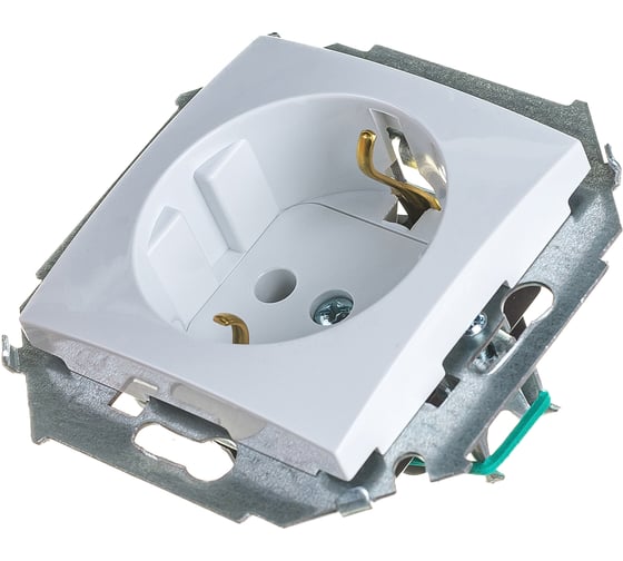 Розетка Simon 2P+E Schuko, 16А, 250В, винтовой зажим, белый 20/200 1591432-030