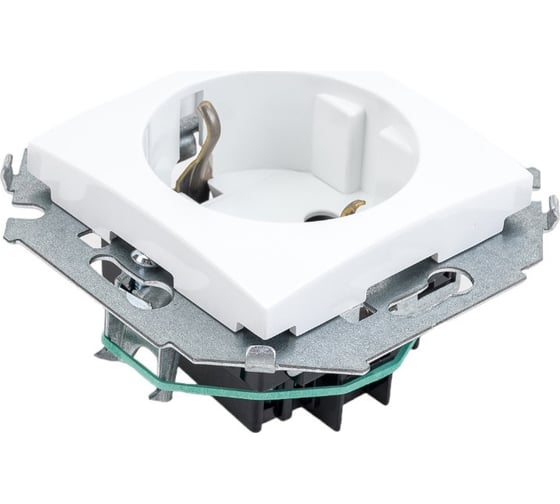 Розетка Simon 2P+E Schuko, со шторками, 16А, 250В, винтовой зажим, белый 20 1591443-030