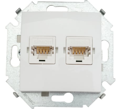 Компьютерная розетка Simon двойная RJ45 кат.5е, белый 20 1591593-030