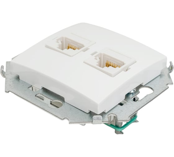 Компьютерная розетка Simon двойная RJ45 кат.5е, белый 20 1591593-030