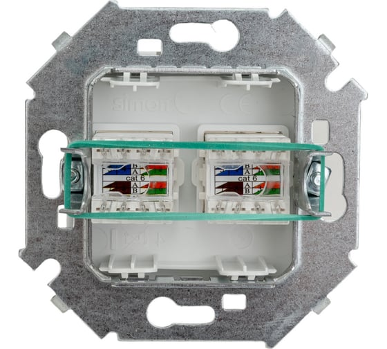 Компьютерная розетка Simon двойная RJ45 кат.5е, белый 20 1591593-030