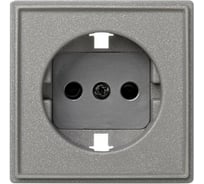 Накладка на розетку Simon с заземлением механизм S27, IP44, IK07, Scudo, серый 2705041-063
