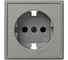 Накладка на розетку Simon с заземлением механизм S27, IP44, IK07, Scudo, серый 2705041-063 1