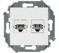 Телефонная розетка Simon двойная RJ11, винтовой зажим, белый 20 1591589-030