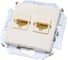 Компьютерная розетка Simon двойная RJ45 кат.5е, слоновая кость 20 1591593-031 2