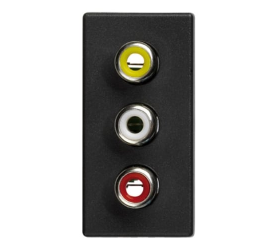 Розетка Simon для подключения аудио/видео разъёмов RCA S27, графит 2701093-038