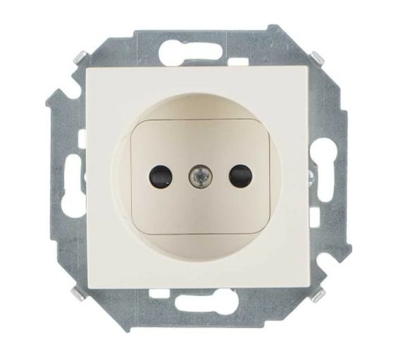 Розетка Simon 2P со шторками, 16А, 250В, винтовой зажим, слоновая кость 20 1591444-031 1
