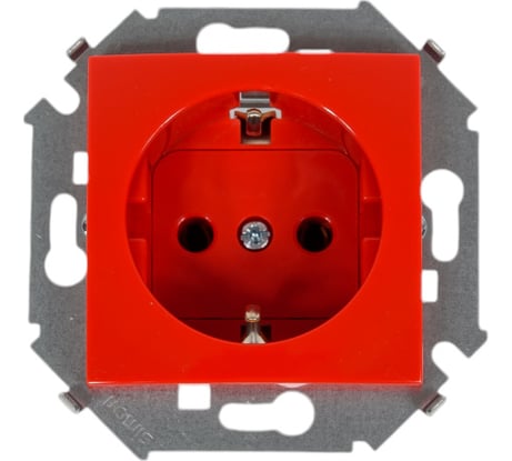 Розетка Simon 2P+E Schuko, 16А, 250В, винтовой зажим, красный 20 1591432-037