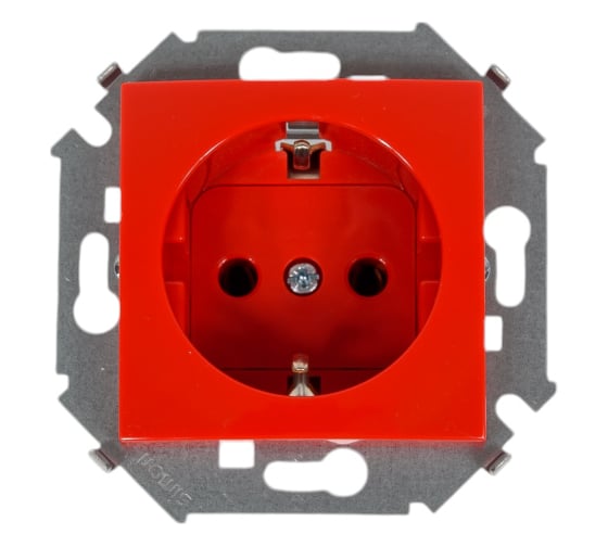 Розетка Simon 2P+E Schuko, 16А, 250В, винтовой зажим, красный 20 1591432-037 1
