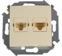 Телефонная + компьютерная розетка Simon RJ11+RJ45 кат.5е, слоновая кость 20 1591590-031