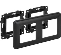 Комплект Simon, рамка 2 поста+суппорт 2 шт, на 2 механизма К45, настенный миниблок, графит KR445-14