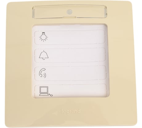 Рамка Legrand Etika 1 пост, с держателем для маркировки, слоновая кость 672516